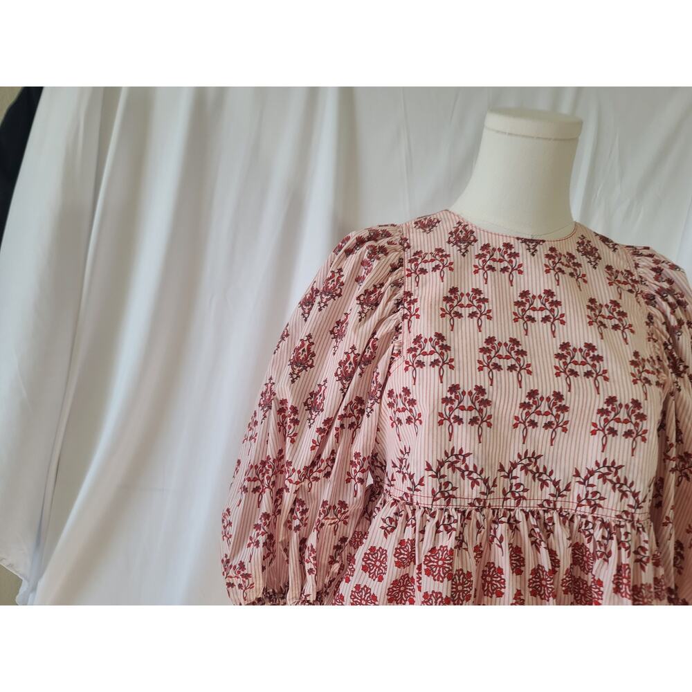 Hunter Bell Womens Pink Floral Ruffle Dakota Blouse Top XS - Picture 4 of 10